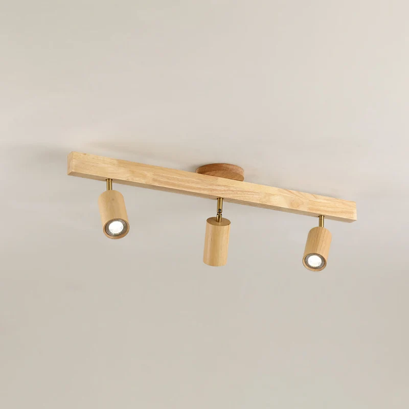 Houten Railverlichting LED Plafondlamp Wandlamp Natuurlijk Modern Woonkamer Eetkamer | Sansoti