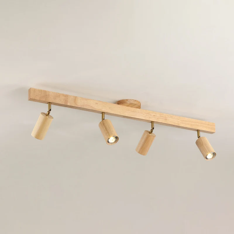 Houten Railverlichting LED Plafondlamp Wandlamp Natuurlijk Modern Woonkamer Eetkamer | Sansoti