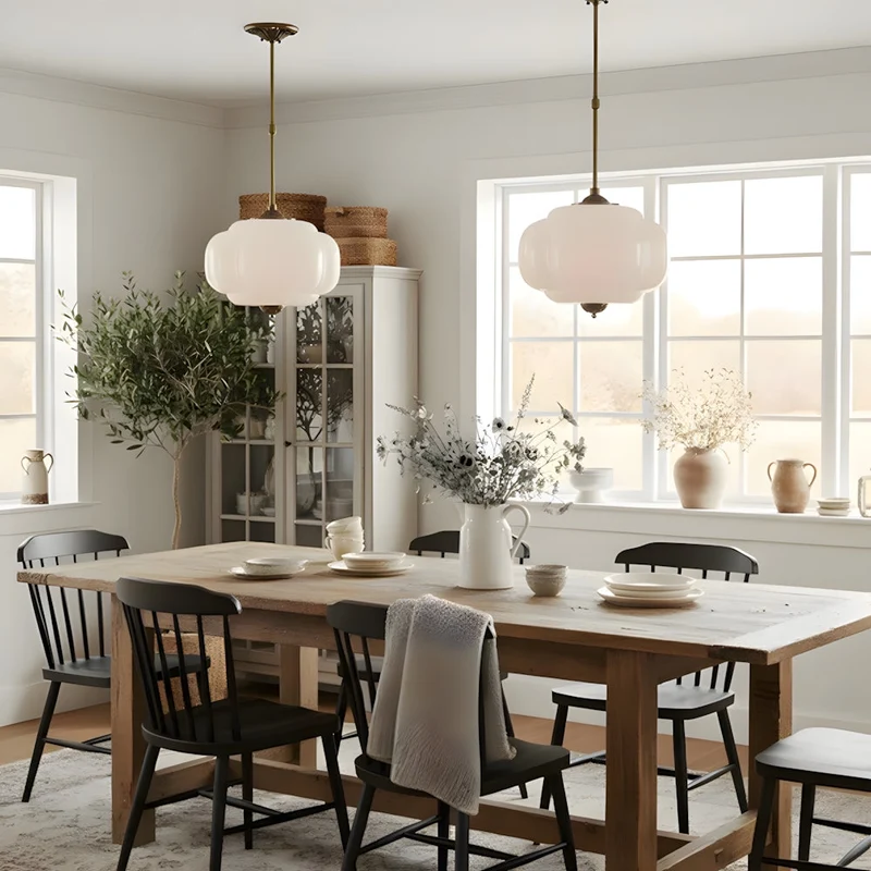 Hanglamp Pompoen Glas Vintage Messing Retro E14 Woonkamer Slaapkamer Hal | Sansoti