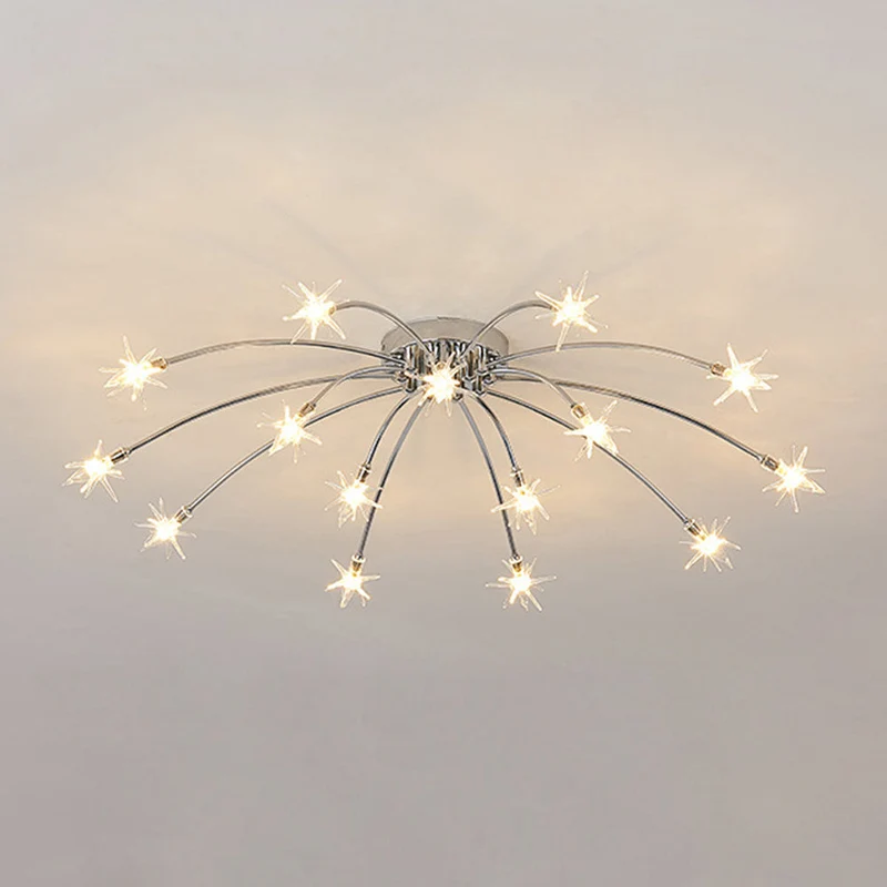 Plafondlamp Metaal Glas Semi Flush Mount LED Modern Woonkamer Eetkamer Slaapkamer | Sansoti