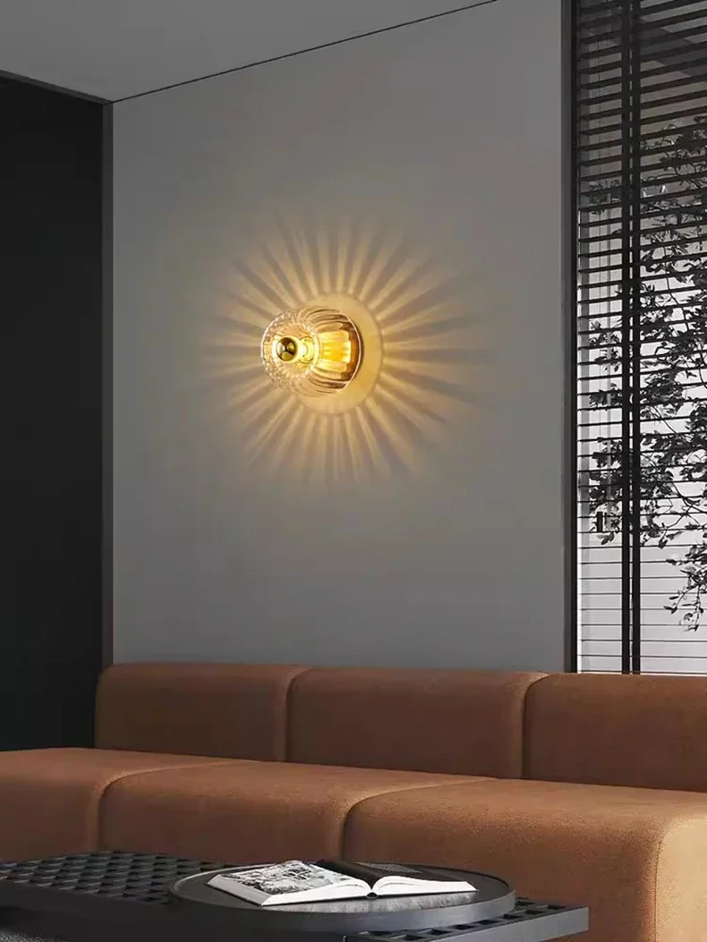 Wandlamp Glas Scandinavisch Bauhaus Metaal E14 Woonkamer Gang Trap Modern | Sansoti