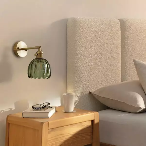 Wandlamp Tulp Retro Glas Bloem Design Metaal Vintage Sfeerverlichting | Sansoti
