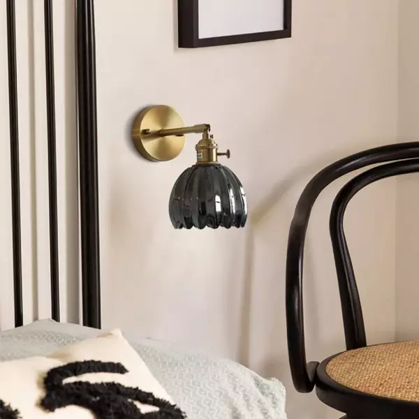 Wandlamp Tulp Retro Glas Bloem Design Metaal Vintage Sfeerverlichting | Sansoti