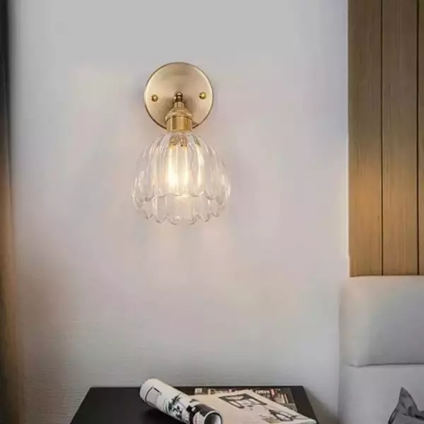 Wandlamp Tulp Retro Glas Bloem Design Metaal Vintage Sfeerverlichting | Sansoti