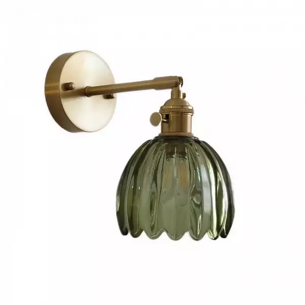 Wandlamp Tulp Retro Glas Bloem Design Metaal Vintage Sfeerverlichting | Sansoti