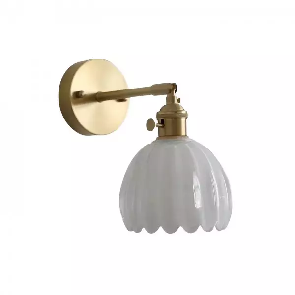 Wandlamp Tulp Retro Glas Bloem Design Metaal Vintage Sfeerverlichting | Sansoti