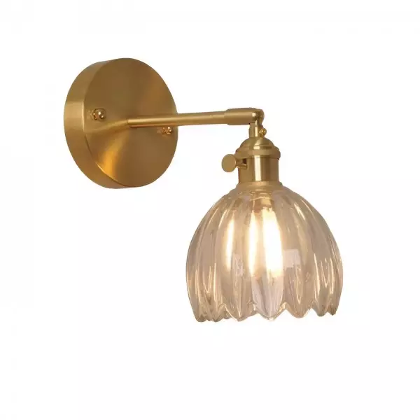 Wandlamp Tulp Retro Glas Bloem Design Metaal Vintage Sfeerverlichting | Sansoti