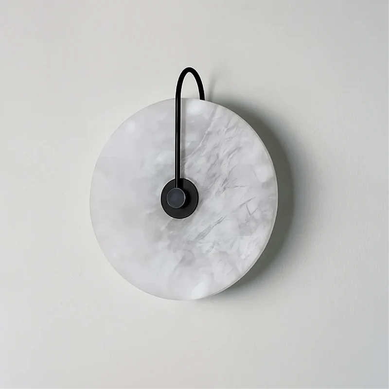 Wandlamp Marmer LED Rond Alabaster Goud Minimalistisch Luxe Woonkamer Slaapkamer | Sansoti