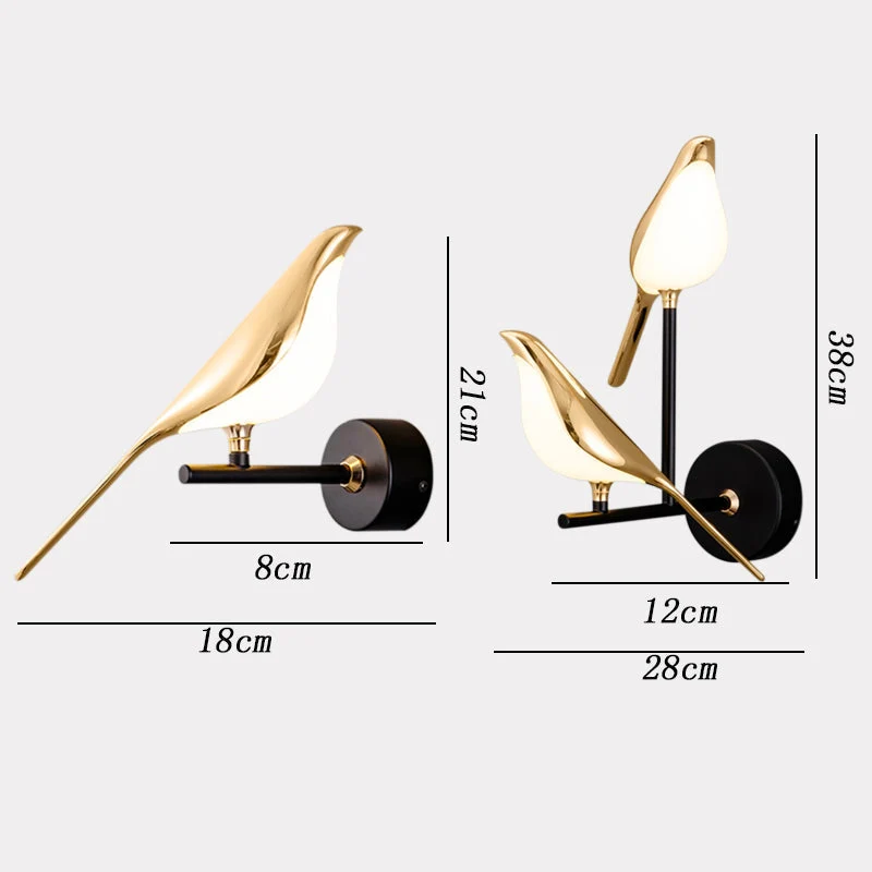 Wandlamp Vogel Design LED Magnetisch Draaibaar Warm Neutraal Koud Licht Woonkamer Decoratief | Sansoti