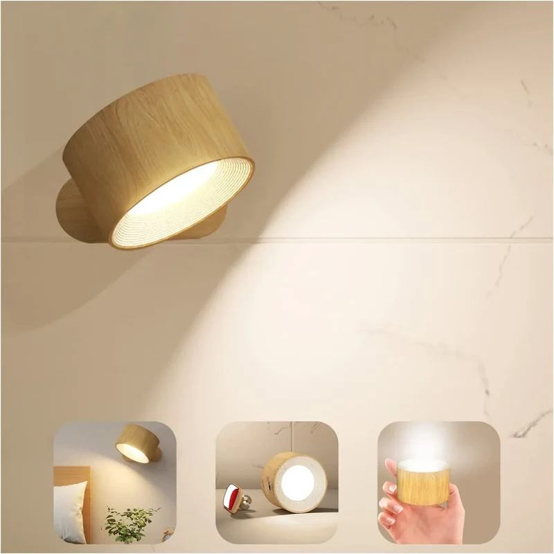 Wandlamp Draadloos Magnetisch 360° Draaibaar Oplaadbaar LED Stick On | Sansoti