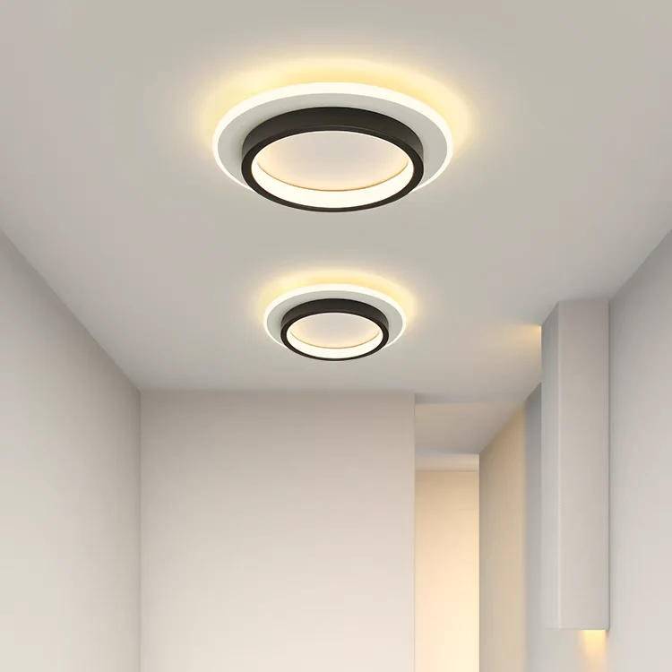 LED plafondlamp rond 10W 20W zwart wit slaapkamer hal woonkamer moderne plafondverlichting lage plafondlamp | Sansoti