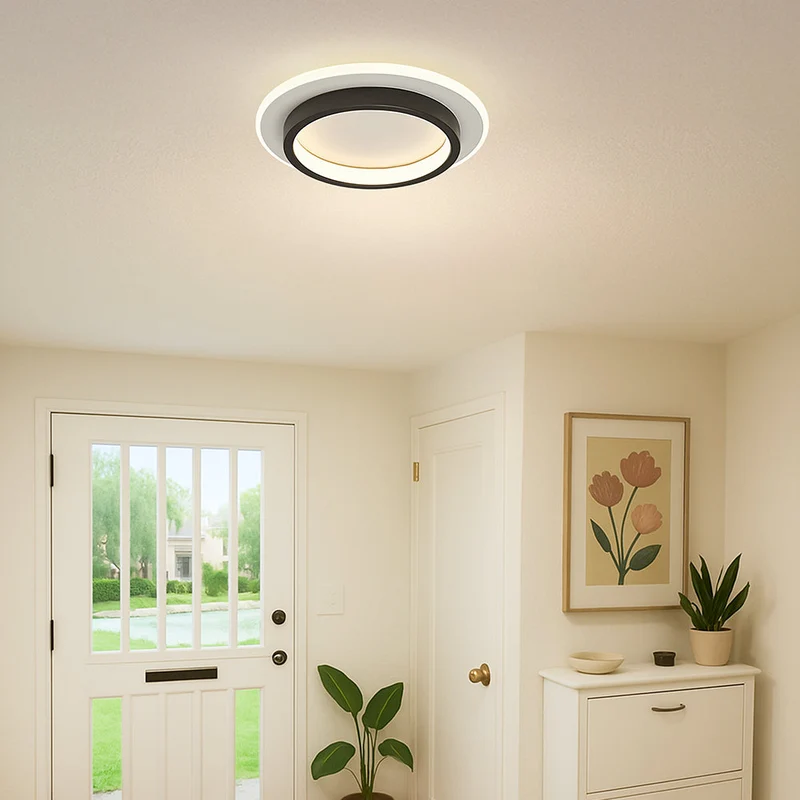 LED plafondlamp rond 10W 20W zwart wit slaapkamer hal woonkamer moderne plafondverlichting lage plafondlamp | Sansoti