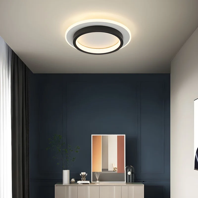 LED plafondlamp rond 10W 20W zwart wit slaapkamer hal woonkamer moderne plafondverlichting lage plafondlamp | Sansoti