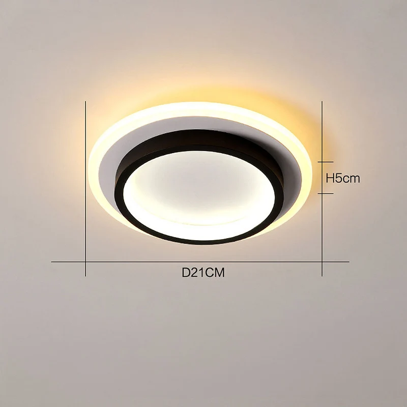 LED plafondlamp rond 10W 20W zwart wit slaapkamer hal woonkamer moderne plafondverlichting lage plafondlamp | Sansoti