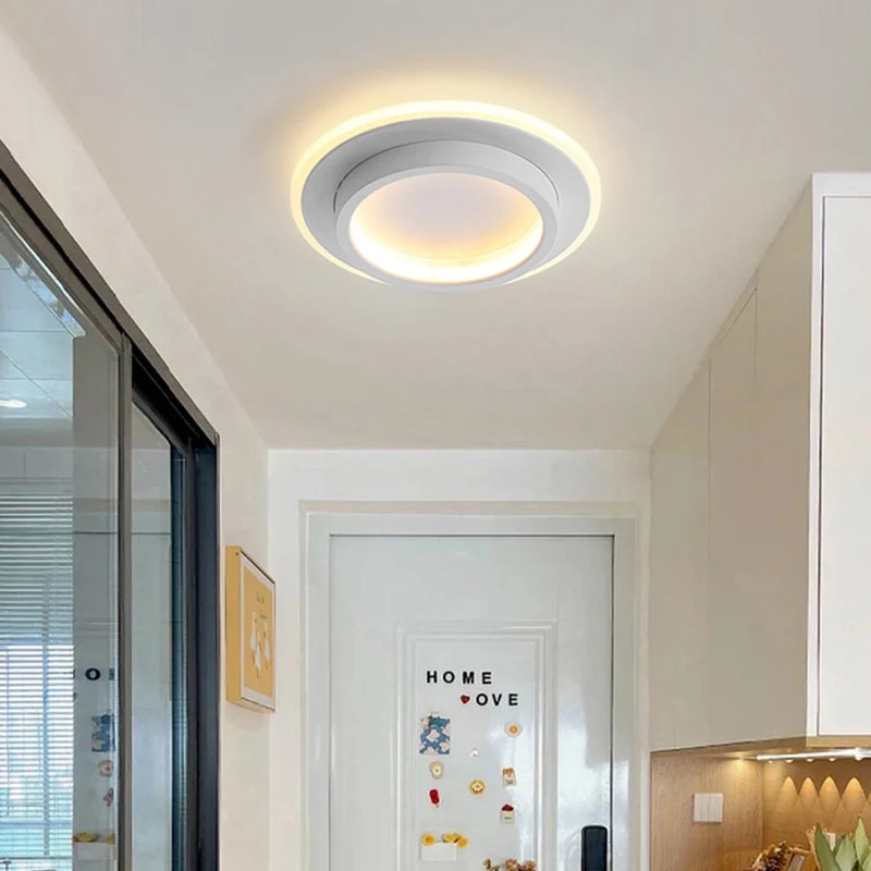 LED plafondlamp rond 10W 20W zwart wit slaapkamer hal woonkamer moderne plafondverlichting lage plafondlamp | Sansoti