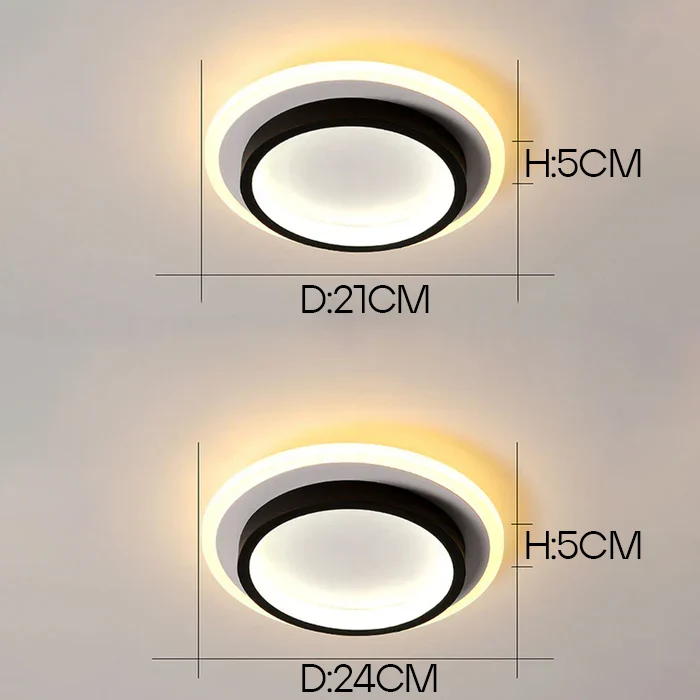 LED plafondlamp rond 10W 20W zwart wit slaapkamer hal woonkamer moderne plafondverlichting lage plafondlamp | Sansoti
