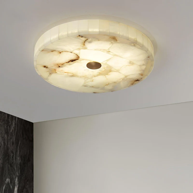 Plafondlamp Albast LED 5 cm Wit Goud Woonkamer Hal Moderne Designlamp Binnen | Sansoti