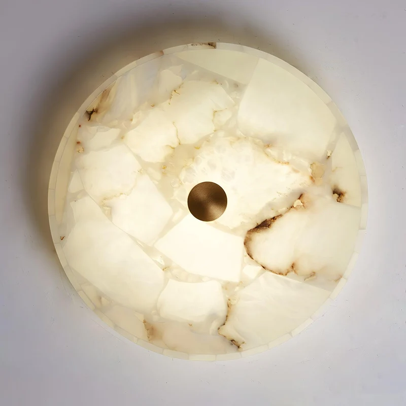 Plafondlamp Albast LED 5 cm Wit Goud Woonkamer Hal Moderne Designlamp Binnen | Sansoti