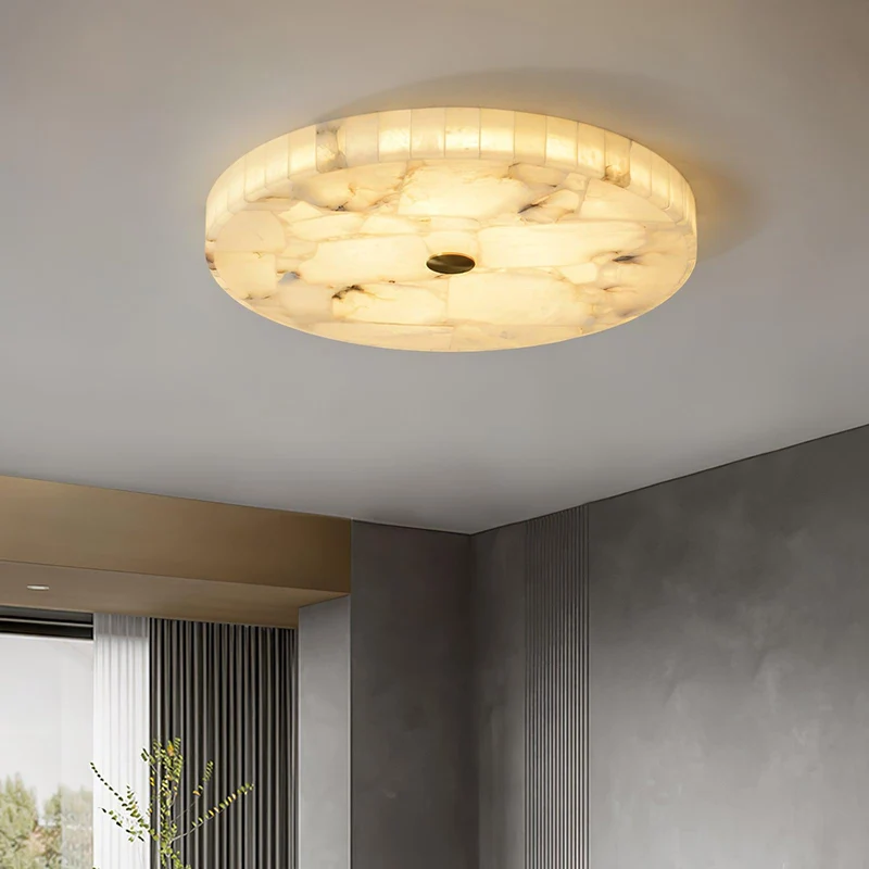 Plafondlamp Albast LED 5 cm Wit Goud Woonkamer Hal Moderne Designlamp Binnen | Sansoti