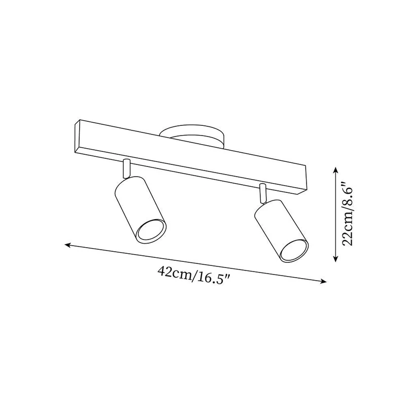 Houten Track Plafondlamp LED Houtlook Goud Verstelbare Spots Woonkamer Keuken Hal Scandinavisch Modern | Sansoti
