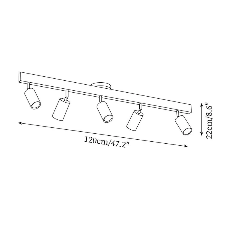 Houten Track Plafondlamp LED Houtlook Goud Verstelbare Spots Woonkamer Keuken Hal Scandinavisch Modern | Sansoti