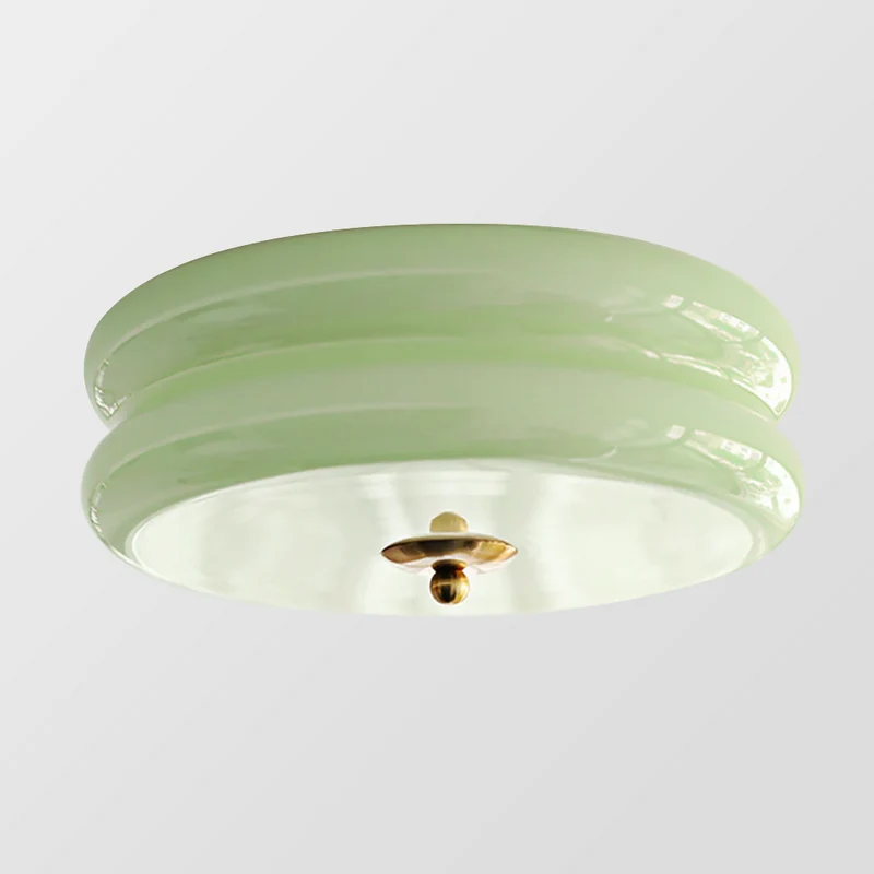 LED plafondlamp glas metaal crème 13 cm slaapkamer woonkamer art deco plafondverlichting rond warm licht neutraal licht wit licht | Sansoti