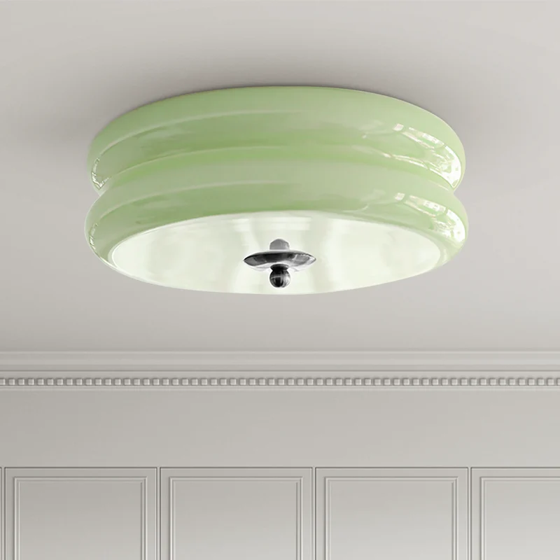 LED plafondlamp glas metaal crème 13 cm slaapkamer woonkamer art deco plafondverlichting rond warm licht neutraal licht wit licht | Sansoti