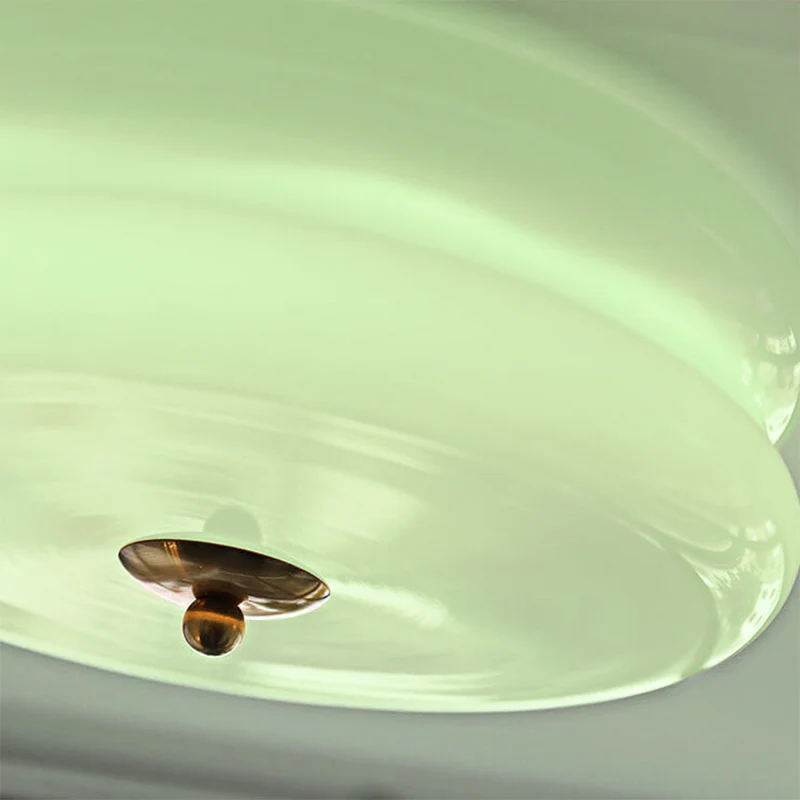 LED plafondlamp glas metaal crème 13 cm slaapkamer woonkamer art deco plafondverlichting rond warm licht neutraal licht wit licht | Sansoti