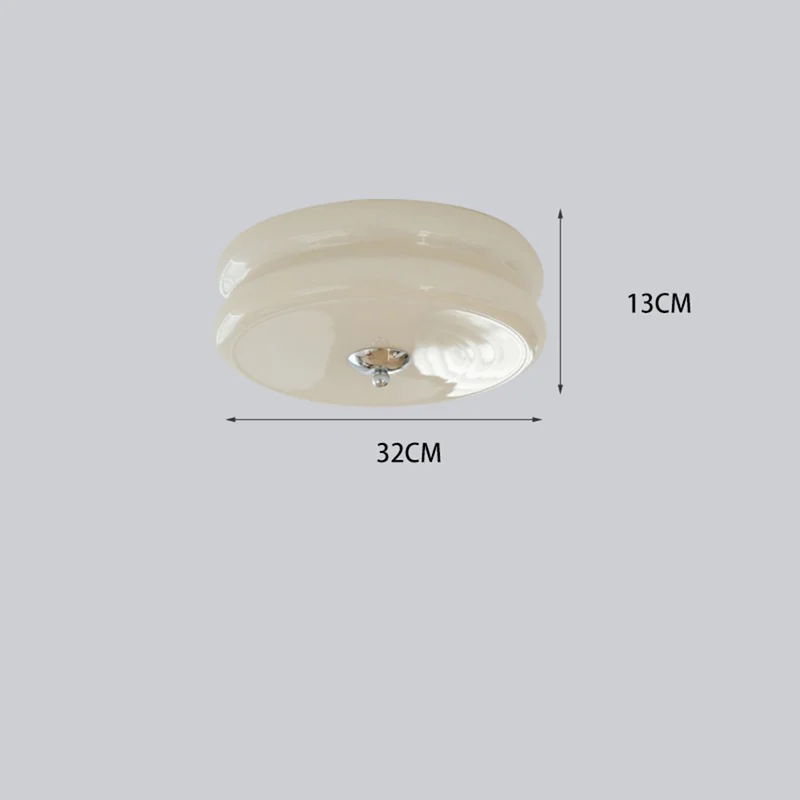 LED plafondlamp glas metaal crème 13 cm slaapkamer woonkamer art deco plafondverlichting rond warm licht neutraal licht wit licht | Sansoti