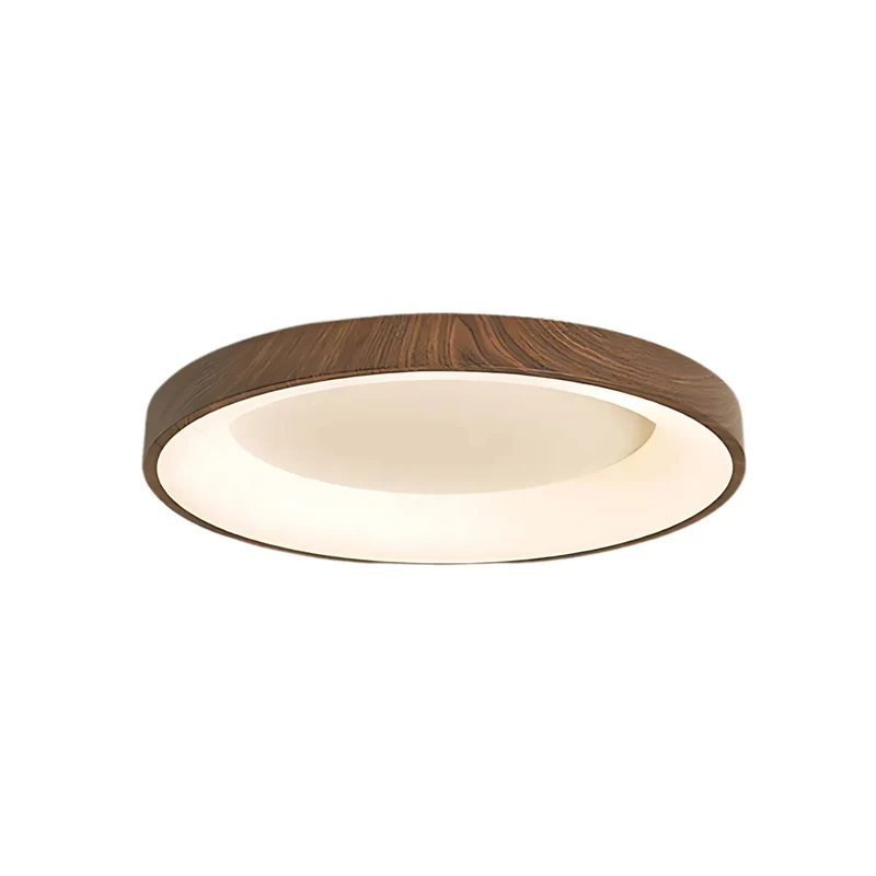 LED Plafondlamp Houtlook IJzer Acryl Rond Woonkamer Slaapkamer Hal Moderne Plafondlamp Scandinavisch Design Warm Licht | Sansoti