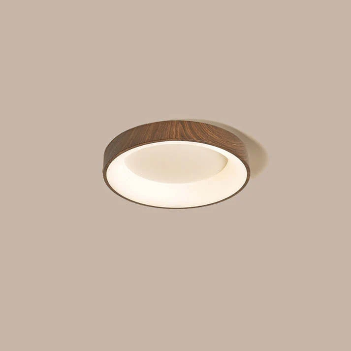 LED Plafondlamp Houtlook IJzer Acryl Rond Woonkamer Slaapkamer Hal Moderne Plafondlamp Scandinavisch Design Warm Licht | Sansoti