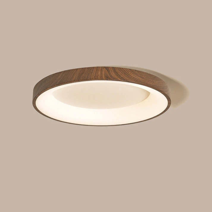 LED Plafondlamp Houtlook IJzer Acryl Rond Woonkamer Slaapkamer Hal Moderne Plafondlamp Scandinavisch Design Warm Licht | Sansoti