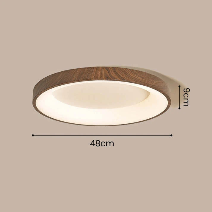 LED Plafondlamp Houtlook IJzer Acryl Rond Woonkamer Slaapkamer Hal Moderne Plafondlamp Scandinavisch Design Warm Licht | Sansoti