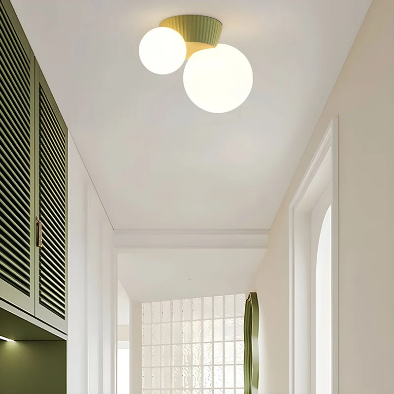 Hanglamp Plafond 2 Lichtbollen Resin Groen Woonkamer Slaapkamer Hal Bollamp Modern Design | Sansoti