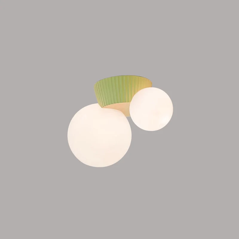 Hanglamp Plafond 2 Lichtbollen Resin Groen Woonkamer Slaapkamer Hal Bollamp Modern Design | Sansoti