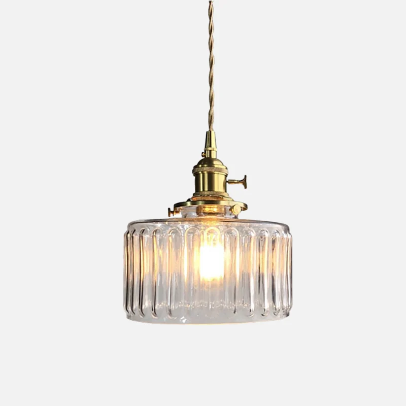 Hanglamp Geribbeld Glas Messing Japans Retro E27 Eetkamer Keuken Wit Groen | Sansoti