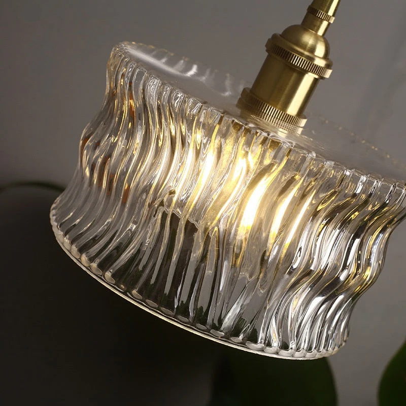 Hanglamp Geribbeld Glas Messing Japans Retro E27 Eetkamer Keuken Wit Groen | Sansoti