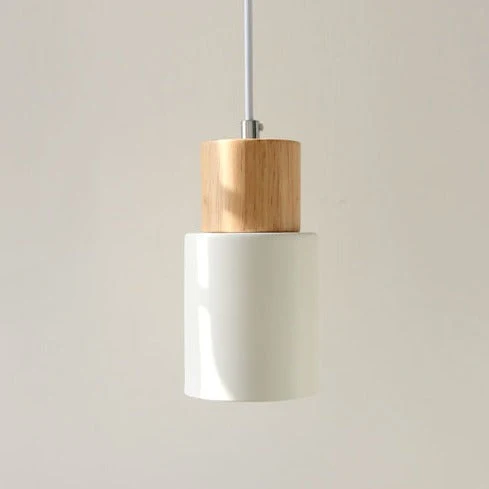 Hanglamp Cilinder IJzer Hout Geborsteld Nikkel E27 Scandinavisch Woonkamer Eetkamer | Sansoti