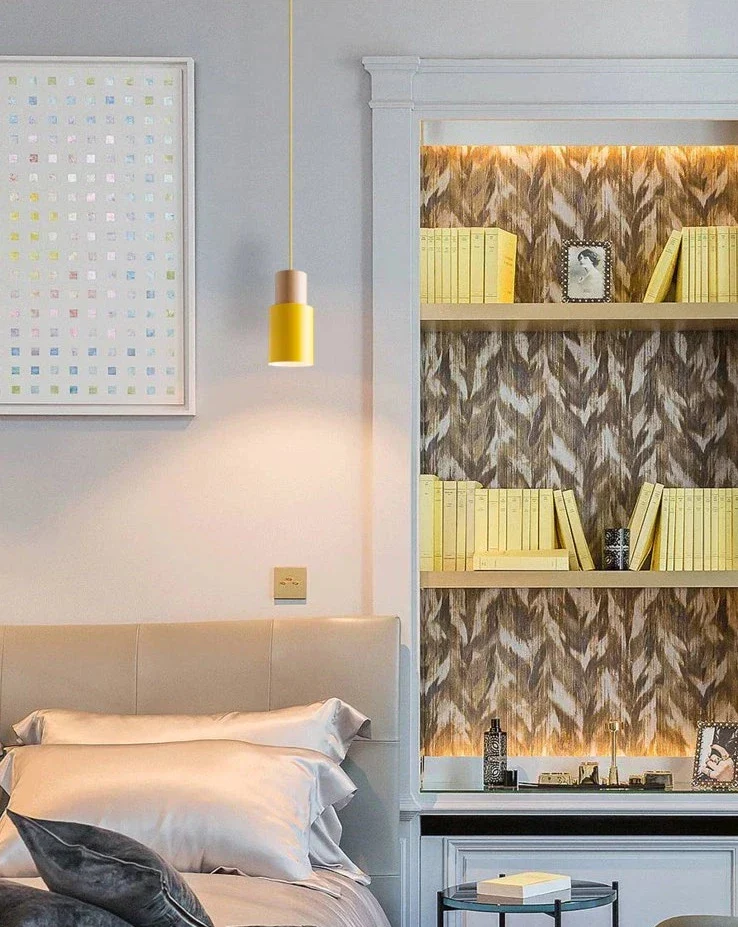 Hanglamp Cilinder IJzer Hout Geborsteld Nikkel E27 Scandinavisch Woonkamer Eetkamer | Sansoti