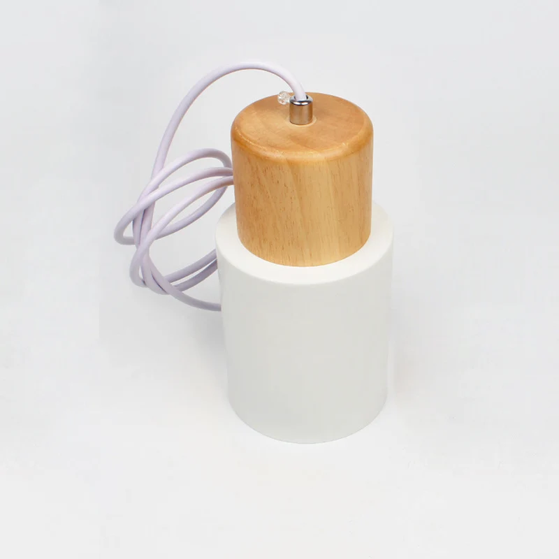 Hanglamp Cilinder IJzer Hout Geborsteld Nikkel E27 Scandinavisch Woonkamer Eetkamer | Sansoti