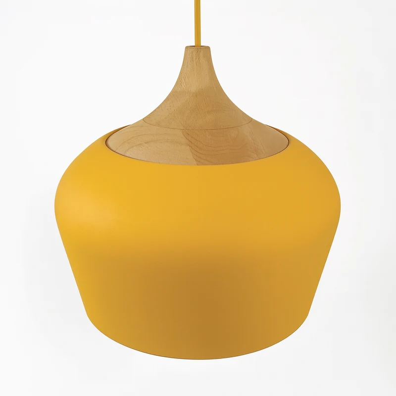 Hanglamp Pastel Aluminium Hout Retro Koepel Bol E27 Kinderkamer Woonkamer | Sansoti
