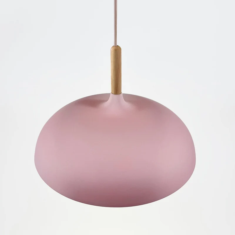 Hanglamp Pastel Aluminium Hout Retro Koepel Bol E27 Kinderkamer Woonkamer | Sansoti