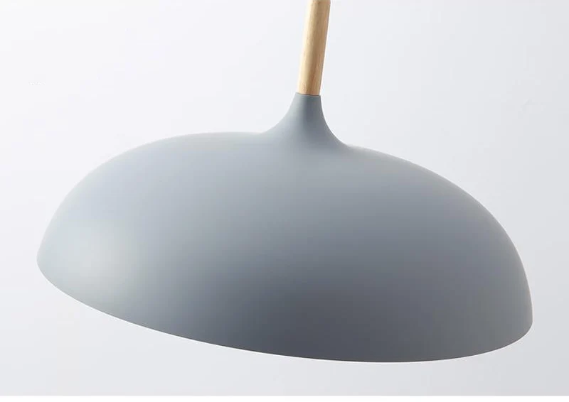 Hanglamp Pastel Aluminium Hout Retro Koepel Bol E27 Kinderkamer Woonkamer | Sansoti