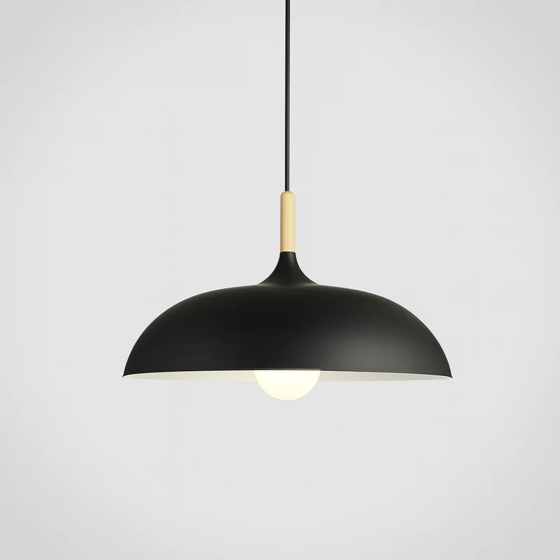 Hanglamp Pastel Aluminium Hout Retro Koepel Bol E27 Kinderkamer Woonkamer | Sansoti