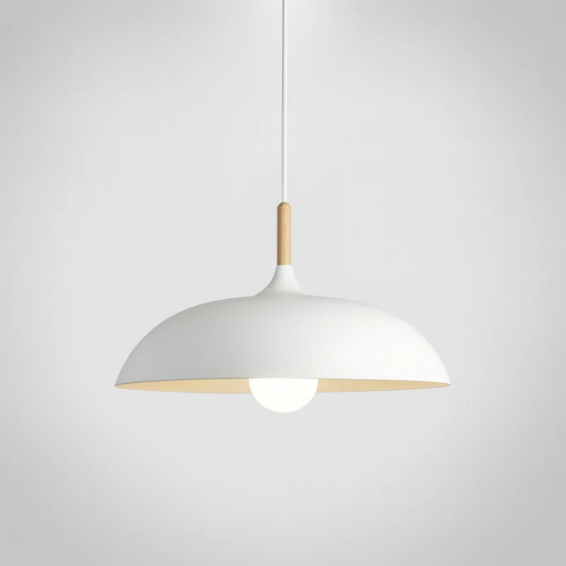 Hanglamp Pastel Aluminium Hout Retro Koepel Bol E27 Kinderkamer Woonkamer | Sansoti