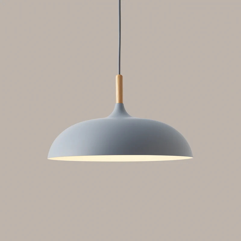 Hanglamp Pastel Aluminium Hout Retro Koepel Bol E27 Kinderkamer Woonkamer | Sansoti
