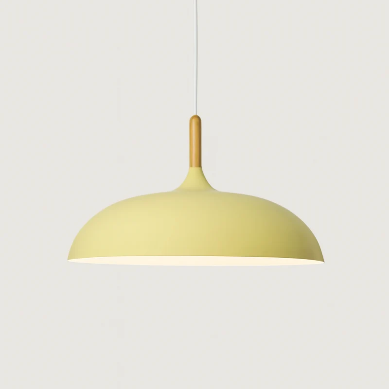 Hanglamp Pastel Aluminium Hout Retro Koepel Bol E27 Kinderkamer Woonkamer | Sansoti
