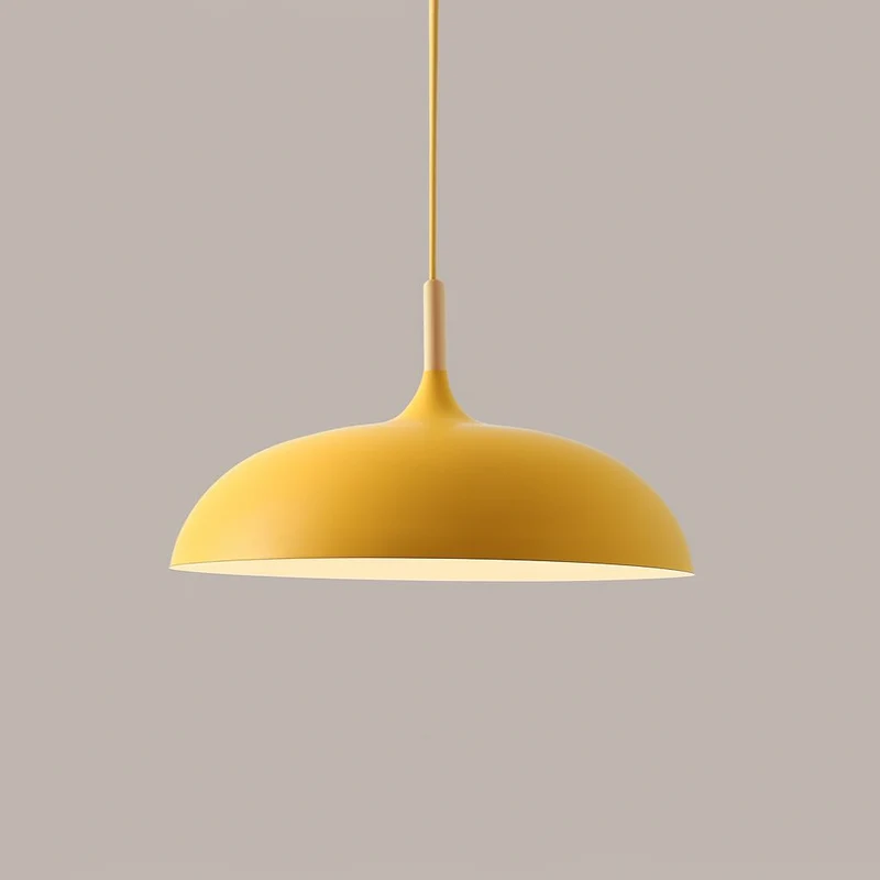 Hanglamp Pastel Aluminium Hout Retro Koepel Bol E27 Kinderkamer Woonkamer | Sansoti