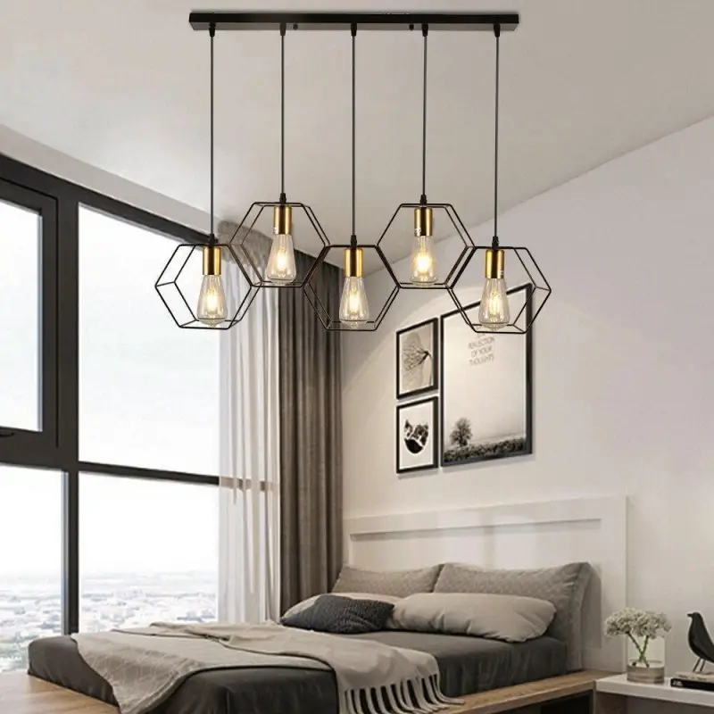 Hanglamp Industrieel Metaal Zwart 35-Lichts Honingraat Hexagon G9 LED Eetkamer Loft | Sansoti
