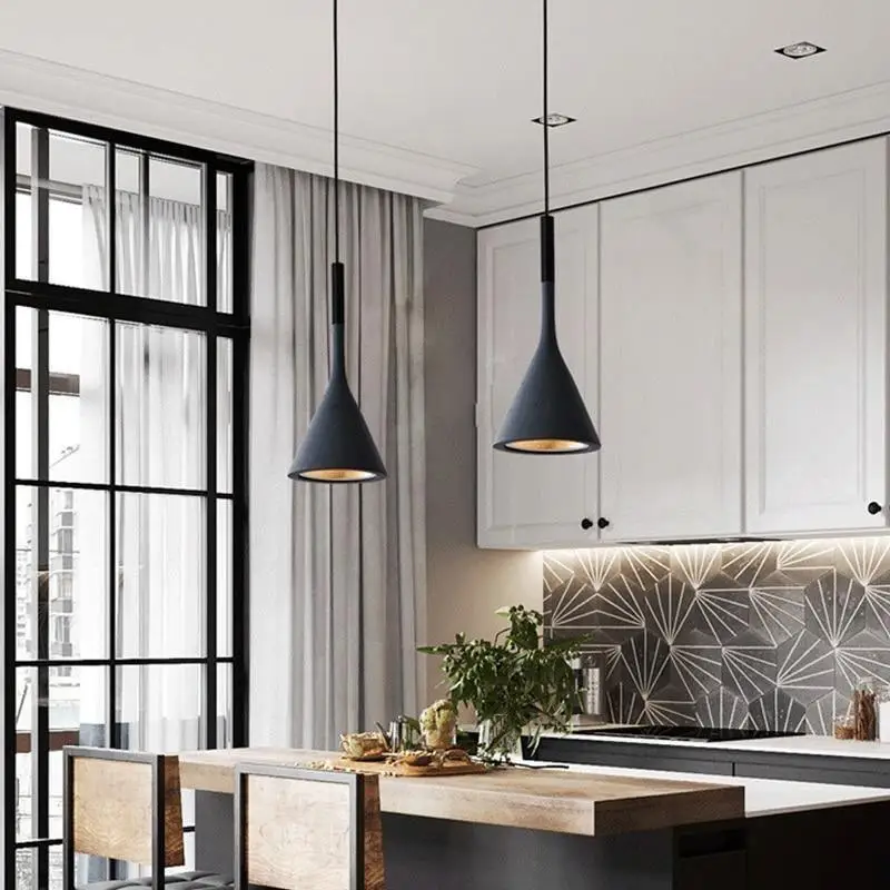 Hanglamp Keuken Industrieel Aluminium E27 15x36cm Verstelbaar Warm Wit Eetkamer Modern | Sansoti